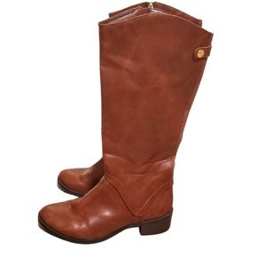 Cognac Riding Boots: 8.5